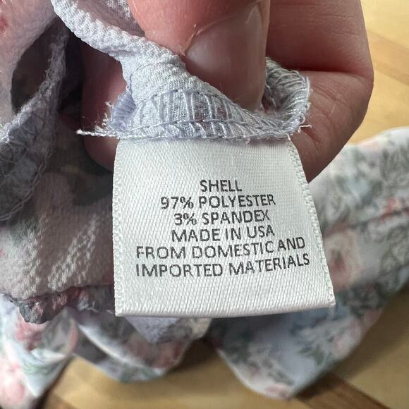 WAYF Blue Floral Wide Leg Pull On Pant Sz Small Pockets Cottage Travel Boho USA - Picture 10 of 10